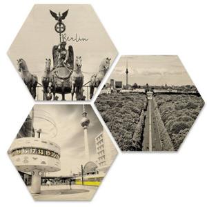 Wall-Art Meerdelige artprint Typisch Berlijn stadsgezicht set (set, 3 stuks)