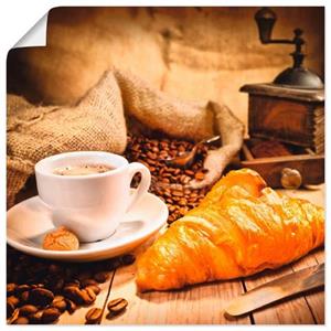 Artland Wandbild "Kaffeetasse mit Croissant", Getränke, (1 St.), als Leinwandbild, Wandaufkleber oder Poster in versch. Größen