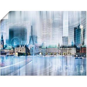 Artland Artprint Hamburg Skyline collage I als artprint op linnen, muursticker of poster in verschillende maten