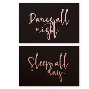 Wall-Art Meerdelige artprint Kopereffect Dance and sleep (set, 2 stuks)