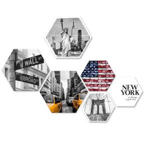 Wall-Art Meerdelige artprint Typisch New York collage (set, 6 stuks)