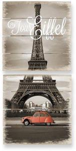 Wall-Art Meerdelige artprint Artprint op hout set La Vie est Belle (set, 2 stuks)