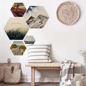 Wall-Art Meerdelige artprint Natuur Collage landschap beelden (set, 5 stuks)