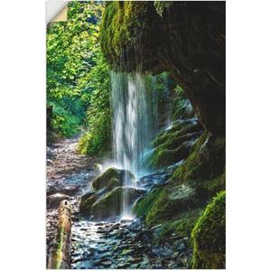 Artland Artprint Met mos bedekte waterval als artprint van aluminium, artprint op linnen, muursticker of poster in verschillende maten