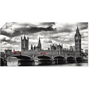 Artland Artprint Londen Westminster Bridge & Red Buses als artprint van aluminium, artprint op linnen, muursticker of poster in verschillende maten