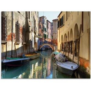 Artland Glasbild "Boote auf Kanal in Venedig", Italien, (1 St.)