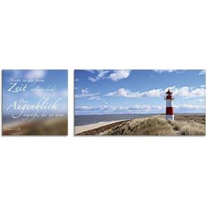 Artland Glasbild "Zitatenbild, Leuchtturm Sylt", Sprüche & Texte, (2 St.)