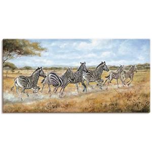 Artland Wandbild "Laufende Zebras", Wildtiere, (1 St.), als Alubild, Leinwandbild, Wandaufkleber oder Poster in versch. Größen