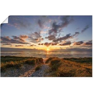 Artland Artprint Zonsondergang op Sylt als artprint van aluminium, artprint op linnen, muursticker of poster in verschillende maten