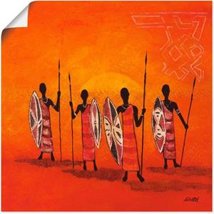 Artland Artprint Afrikaanse mannen als artprint van aluminium, artprint op linnen, muursticker of poster in verschillende maten