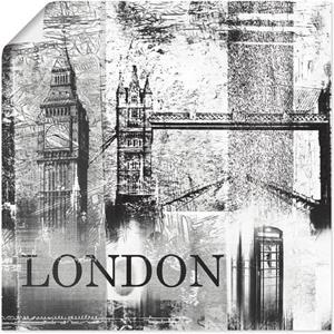 Artland Artprint Londen Skyline abstracte collage 04 als artprint op linnen, muursticker of poster in verschillende maten