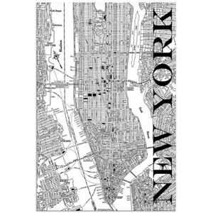 Artland Artprint New York kaart straten kaart als artprint van aluminium, artprint op linnen, muursticker of poster in verschillende maten