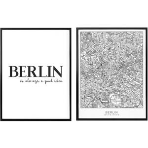 Wall-Art Poster "Berlin is always a good idea", (Set, 2 St.), mit Rahmen, Poster, Wandbild, Bild, Wandposter