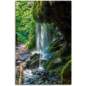 Artland Artprint Met mos bedekte waterval als artprint van aluminium, artprint op linnen, muursticker of poster in verschillende maten