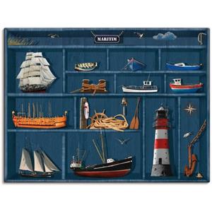 Artland Artprint De maritieme letterkast als artprint op linnen, muursticker of poster in verschillende maten