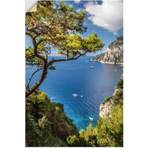 Artland Artprint Punta de Masullo, eiland capri, Italië als artprint van aluminium, artprint op linnen, muursticker of poster in verschillende maten