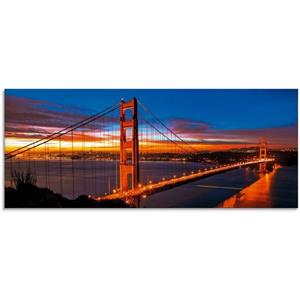 Artland Print op glas The Golden Gate Bridge 's morgens vroeg in verschillende maten