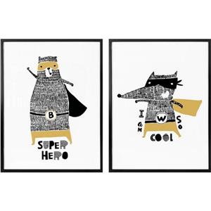 Wall-Art Poster "Superhelden", (Set), Poster, Wandbild, Bild, Wandposter