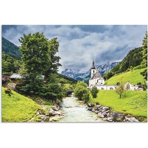 Artland Artprint Parochiekerk Sint Sebastian in Ramsau als artprint van aluminium, artprint op linnen, muursticker of poster in verschillende maten