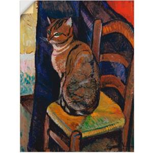 Artland Artprint Tekening stoel zittende kat. als artprint op linnen, muursticker of poster in verschillende maten