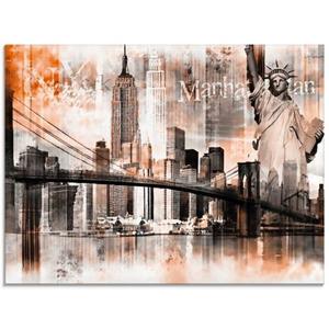 Artland Print op glas New York skyline collage V in verschillende maten