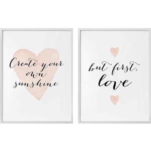 Wall-Art Poster "Confetti and Cream - Love is everything", (Set, 2 St.), mit Rahmen, Poster, Wandbild, Bild, Wandposter