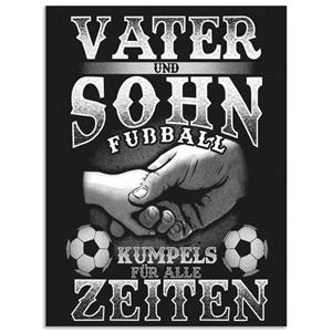 Artland Artprint Vader en zoon voetbal kameraden als artprint van aluminium, artprint op linnen, muursticker of poster in verschillende maten