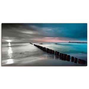 Artland Artprint Oostzee met zonsopkomst z/w als artprint op linnen, muursticker of poster in verschillende maten