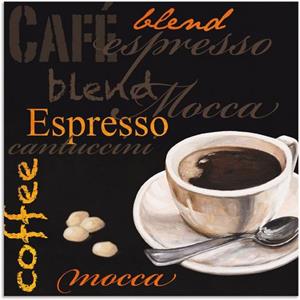 Artland Artprint Espresso - koffie als artprint van aluminium, artprint op linnen, muursticker of poster in verschillende maten