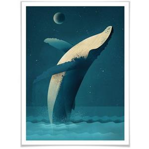 Wall-Art Poster "Humpback Whale", Schriftzug, (1 St.), Poster, Wandbild, Bild, Wandposter