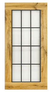 Loftdeur Houten Schuifdeur -  Met Glas 210x100 - Zwart - Incl. Rails