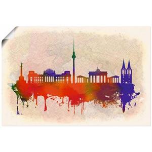 Artland Artprint Berlijn Duitsland Skyline als artprint van aluminium, artprint op linnen, muursticker of poster in verschillende maten