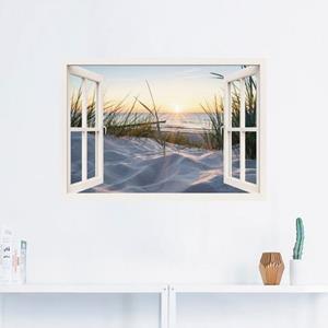 Artland Artprint Oostzeestrand door het raam als artprint van aluminium, artprint op linnen, muursticker of poster in verschillende maten