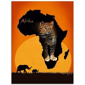 Artland Glasbild "Afrika der schwarze Kontinent", Wildtiere, (1 St.)