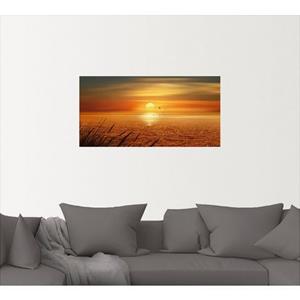 Artland Artprint Zonsondergang boven de zee als artprint op linnen, muursticker of poster in verschillende maten