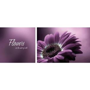 Queence Artprint op linnen Flower set van 2 (set)