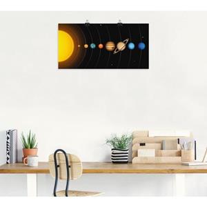 Artland Artprint Vector zonnestelsel met planeten als artprint van aluminium, artprint op linnen, muursticker of poster in verschillende maten
