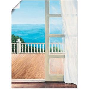 Artland Wandbild "Veranda mit Meerblick", Fensterblick, (1 St.), als Alubild, Leinwandbild, Wandaufkleber oder Poster in versch. Größen