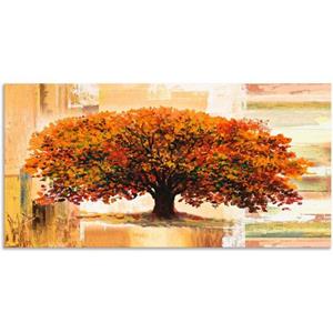 Artland Artprint Herfstboom op abstracte achtergrond als artprint van aluminium, artprint op linnen, muursticker of poster in verschillende maten