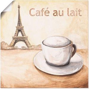 Artland Artprint Café au lait in Parijs als artprint van aluminium, artprint op linnen, muursticker of poster in verschillende maten