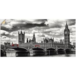 Artland Artprint Londen Westminster Bridge & Red Buses als artprint van aluminium, artprint op linnen, muursticker of poster in verschillende maten