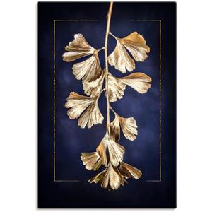 Artland Artprint Gouden gingko als artprint van aluminium, artprint op linnen, muursticker of poster in verschillende maten