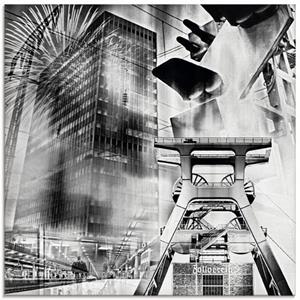 Artland Print op glas Essen skyline abstracte collage in verschillende maten