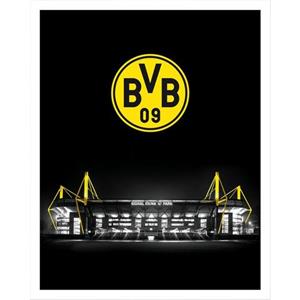 Wall-Art Poster Borussia Dortmund Signal Iduna park 's nachts embleem Poster, artprint, wandposter