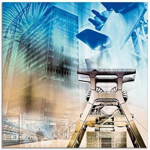 Artland Print op glas Essen skyline abstracte collage in verschillende maten