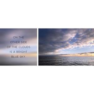 Queence Artprint op linnen Blue sky set van 2 (set)