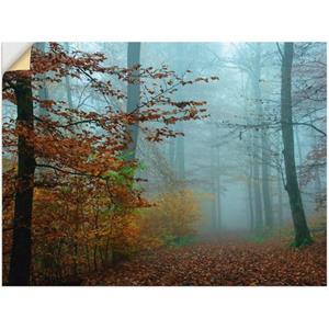 Artland Artprint Mist in herfstbos als artprint op linnen, muursticker of poster in verschillende maten