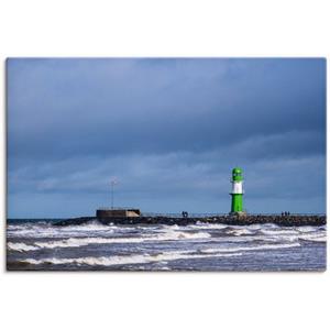 Artland Artprint Pier aan de Oostzeekust in Warnemünde als artprint van aluminium, artprint op linnen, muursticker of poster in verschillende maten