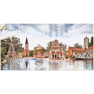 Artland Artprint Meppen skyline abstracte collage als artprint op linnen, muursticker of poster in verschillende maten