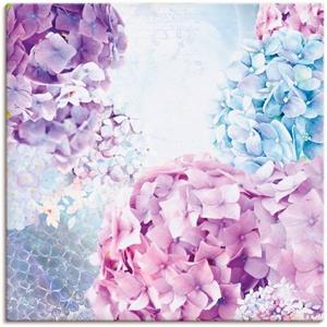 Artland Artprint Blauw en pink hortensia als artprint van aluminium, artprint op linnen, muursticker of poster in verschillende maten